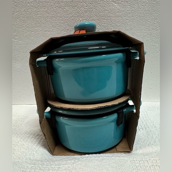 Proctor Silex Blue Ceramic Casserole Set 12 oz. - Picture 1 of 4